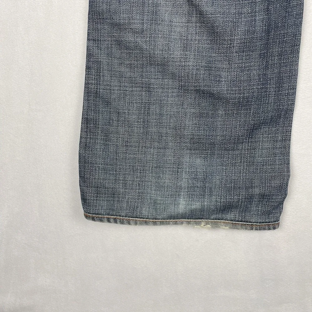 Earnest Sewn Jeans Mens 32x27 Fulton‎ Dark Wash Blue Denim Button Fly USA Made
